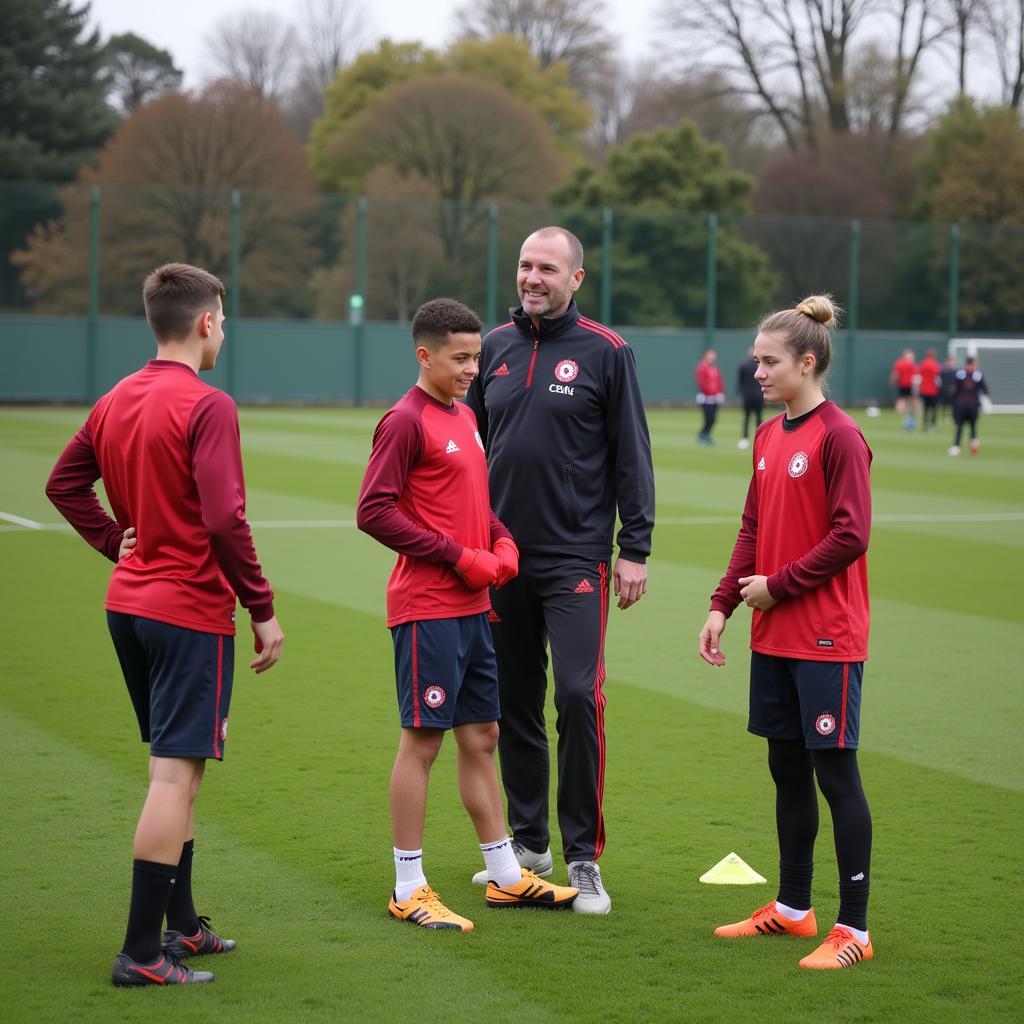 Junge Talente von Bayer 04 Leverkusen im Training