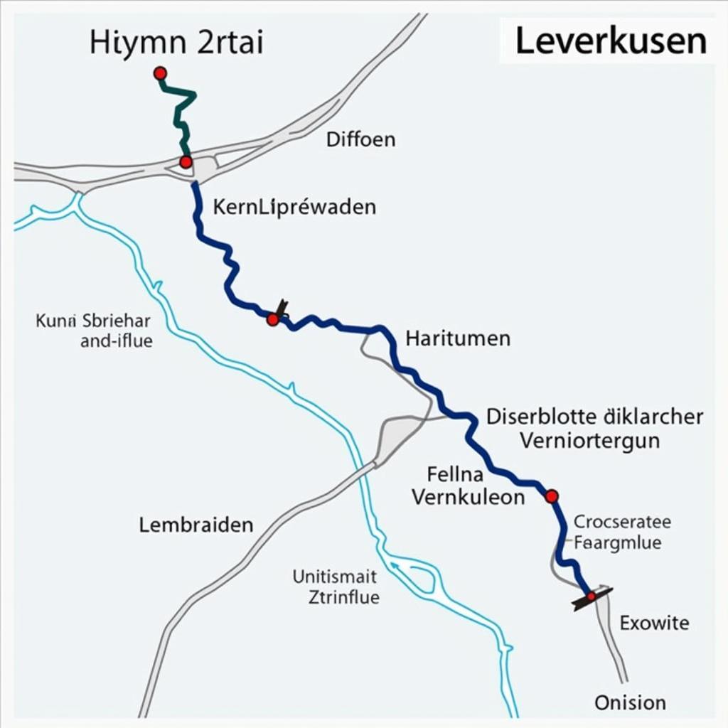 Buslinie 211 Leverkusen Streckenkarte