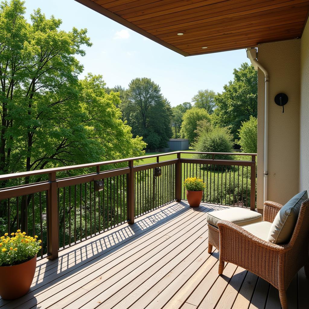 Sonniger Balkon mit Blick ins Grüne in Leverkusen-Schlebusch