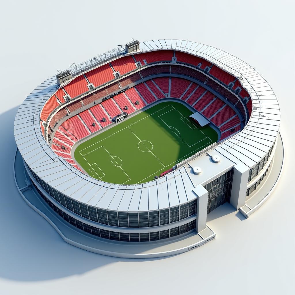 3D-Ansicht des BayArena Stadions in Leverkusen