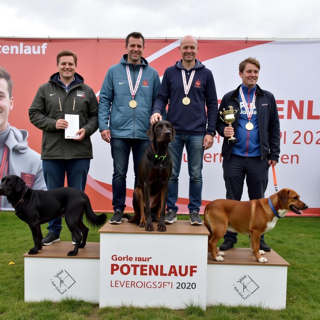 Siegerehrung beim 6 Pfotenlauf Leverkusen 2020