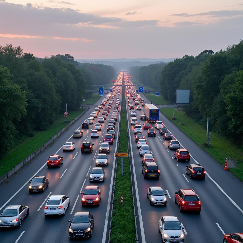 Stau auf der A1 Köln Leverkusen aufgrund einer Sperrung