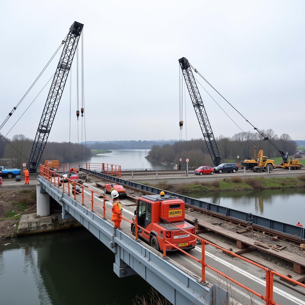 Sanierungsarbeiten an der A1 Leverkusener Brücke