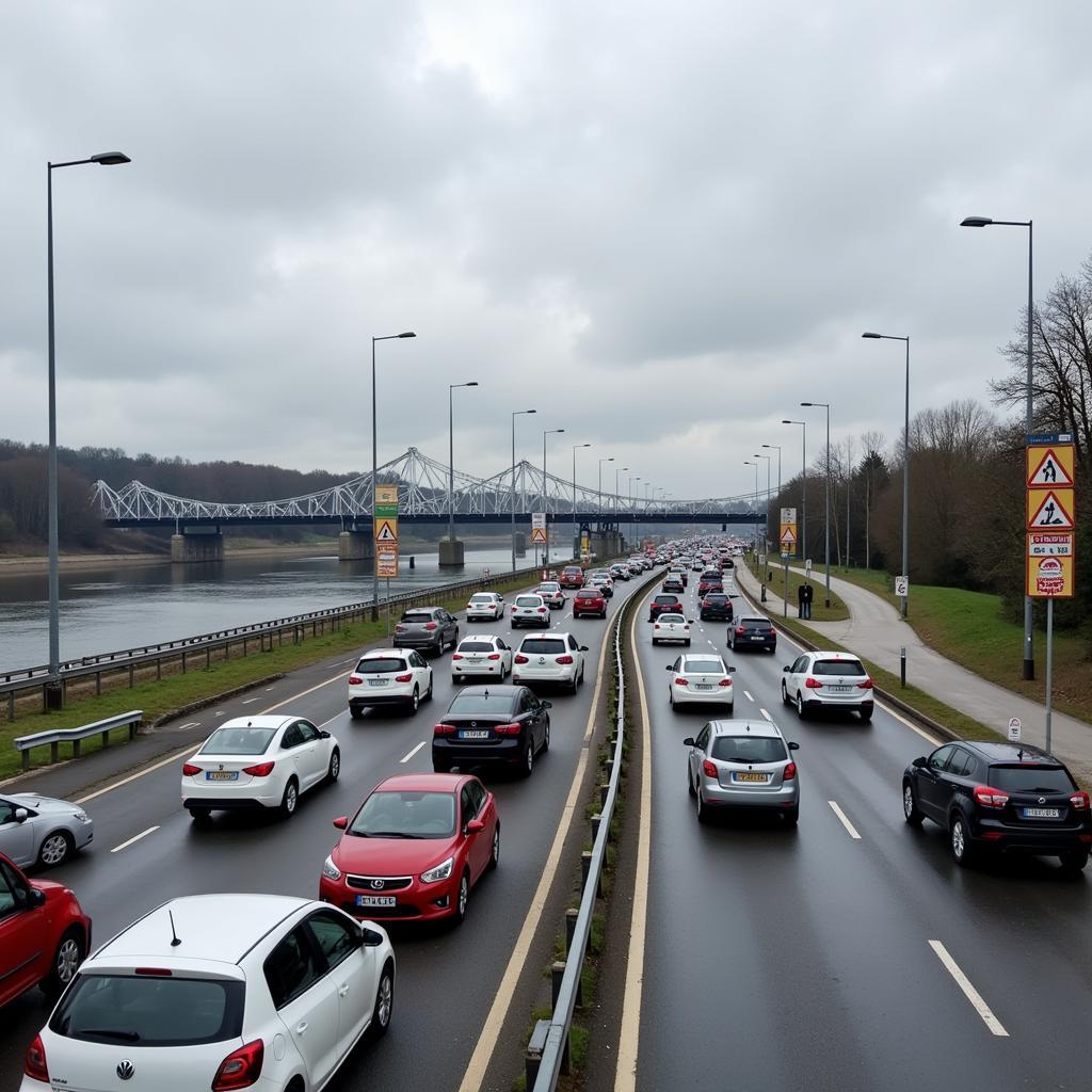 Sperrung der A1 Rheinbrücke Leverkusen Richtung Köln