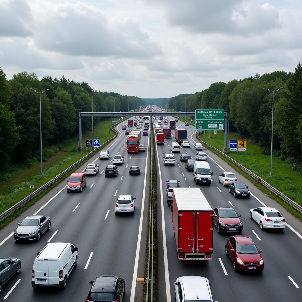 Aktuelle Verkehrslage auf der A1 zwischen Köln und Leverkusen