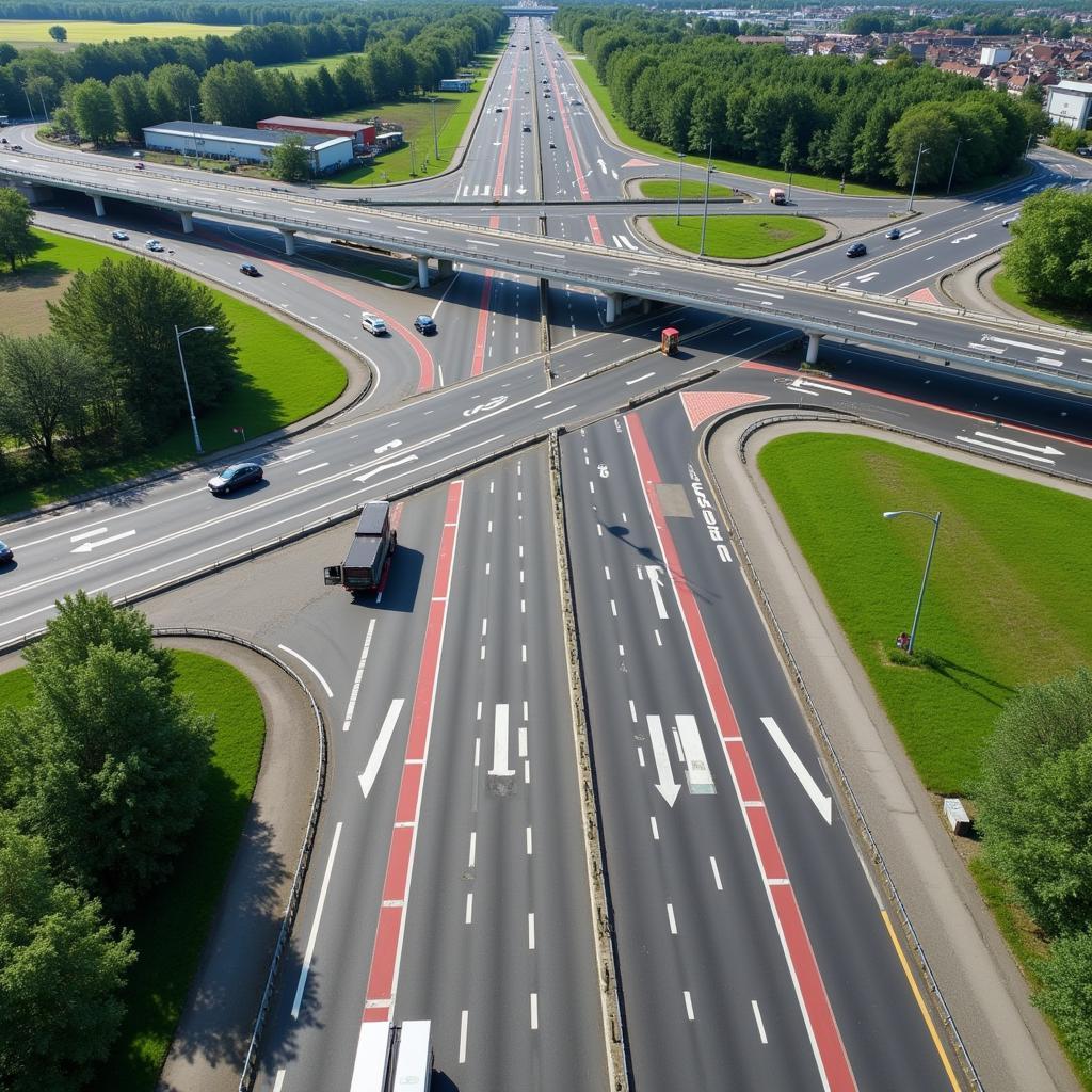 A3 Leverkusen Markierung Anschlussstelle