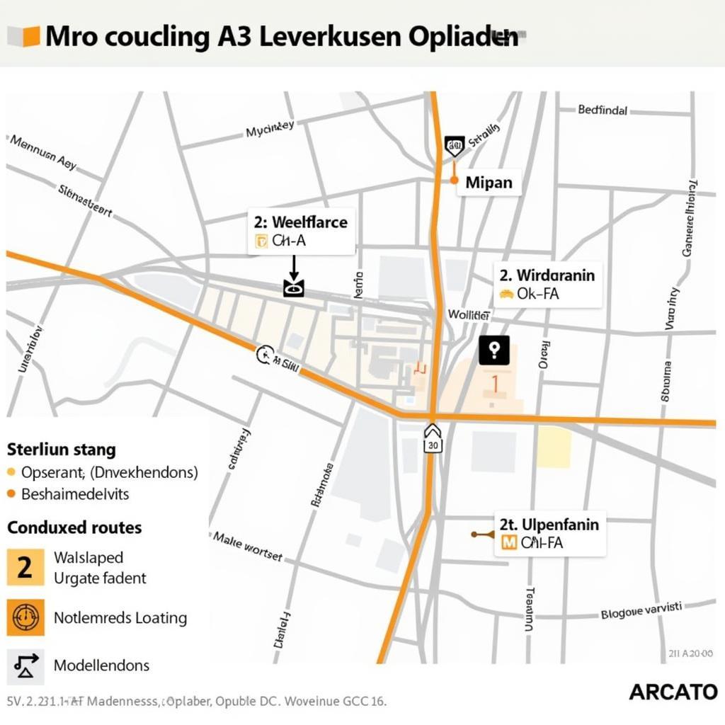 Karte der Verkehrslage rund um die Baustelle A3 Leverkusen Opladen