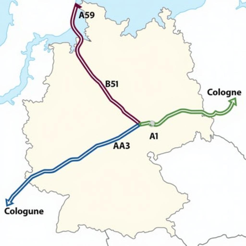 Alternative Routen zur A59 Leverkusen Richtung Köln