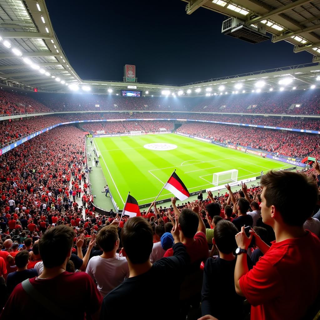 Aachen und Leverkusen Fans im Stadion