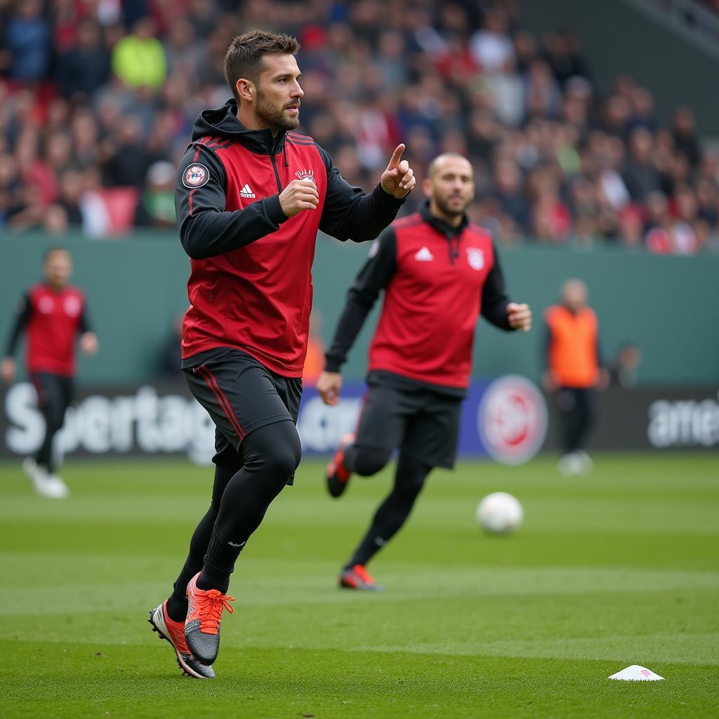 Spieler von Bayer 04 Leverkusen beim ABMR-Training