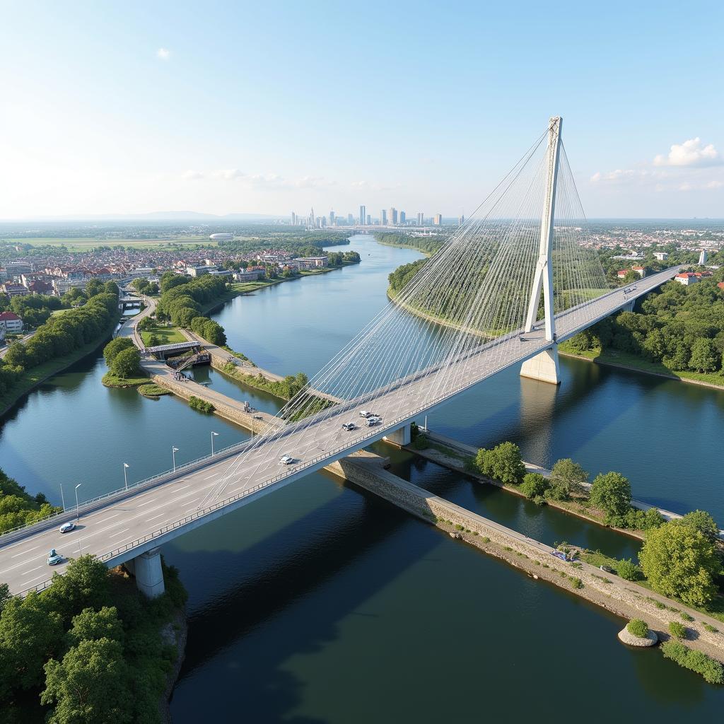 Visualisierung der neuen Leverkusener Brücke