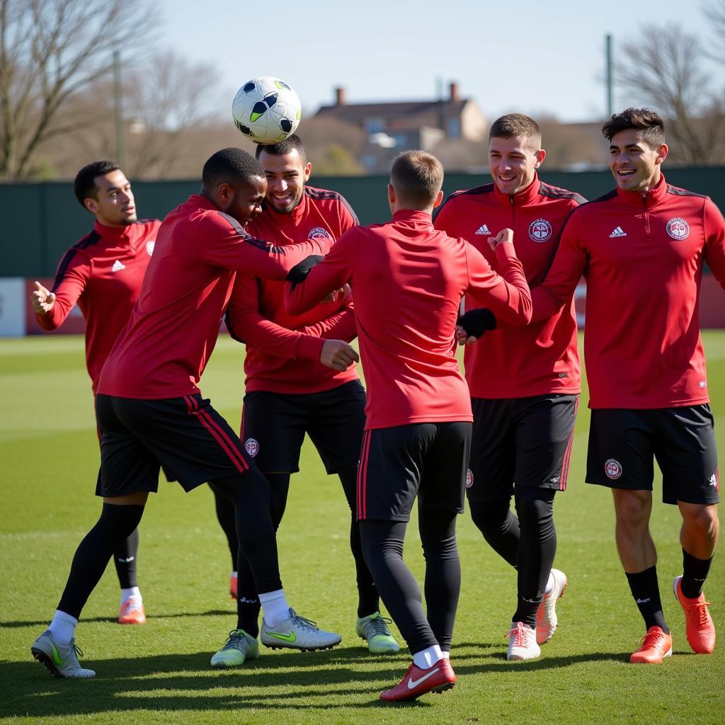 Teamgeist und Motivation beim Abschlusstraining von Bayer Leverkusen