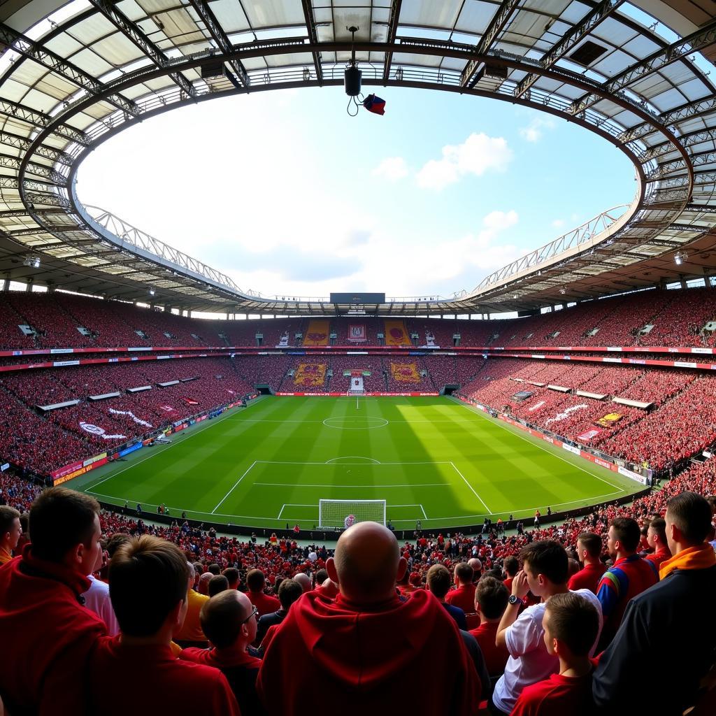 Fans von AC Rom und Leverkusen