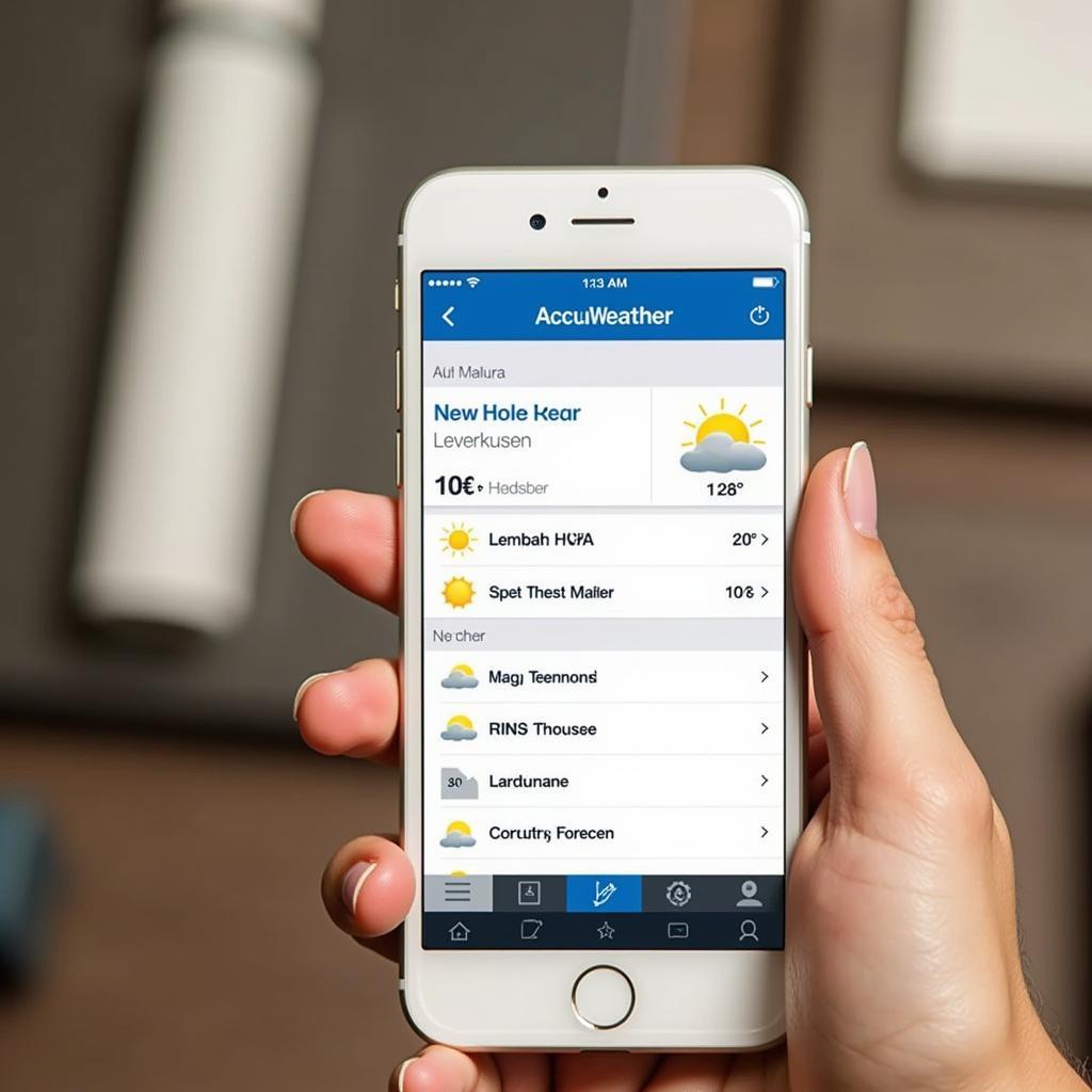 AccuWeather App auf dem Smartphone