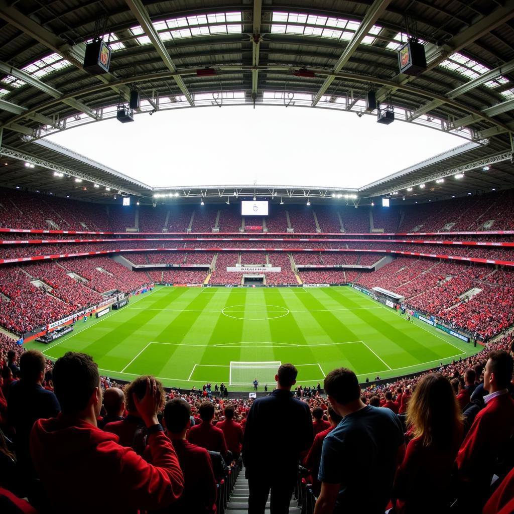 Die BayArena, Heimstadion von Bayer 04 Leverkusen.