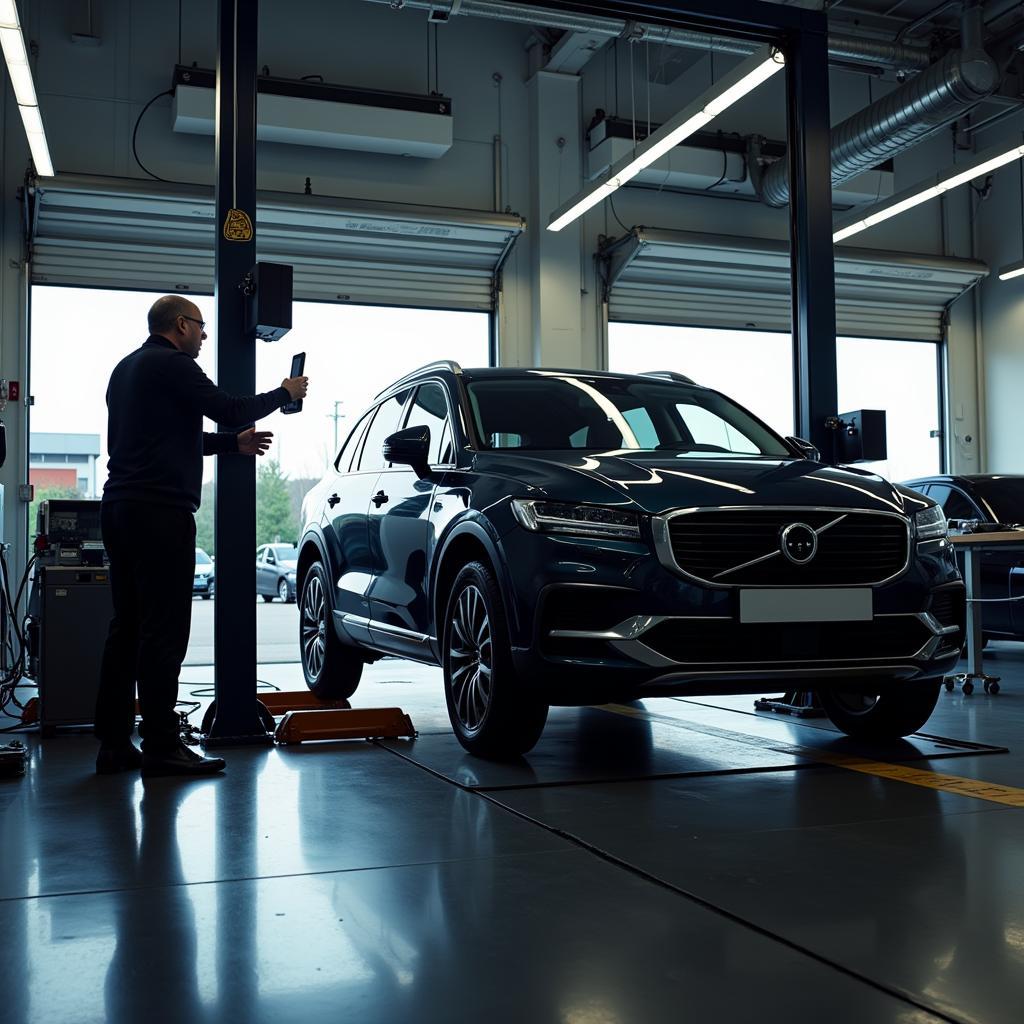 Autoachsvermessung in einer Werkstatt in Leverkusen