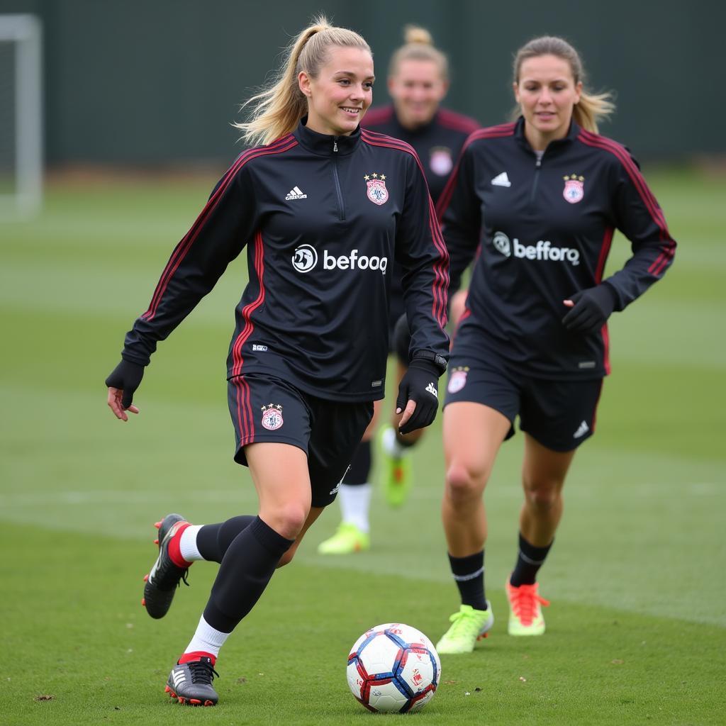 Ada Hegerberg im Training mit Bayer Leverkusen