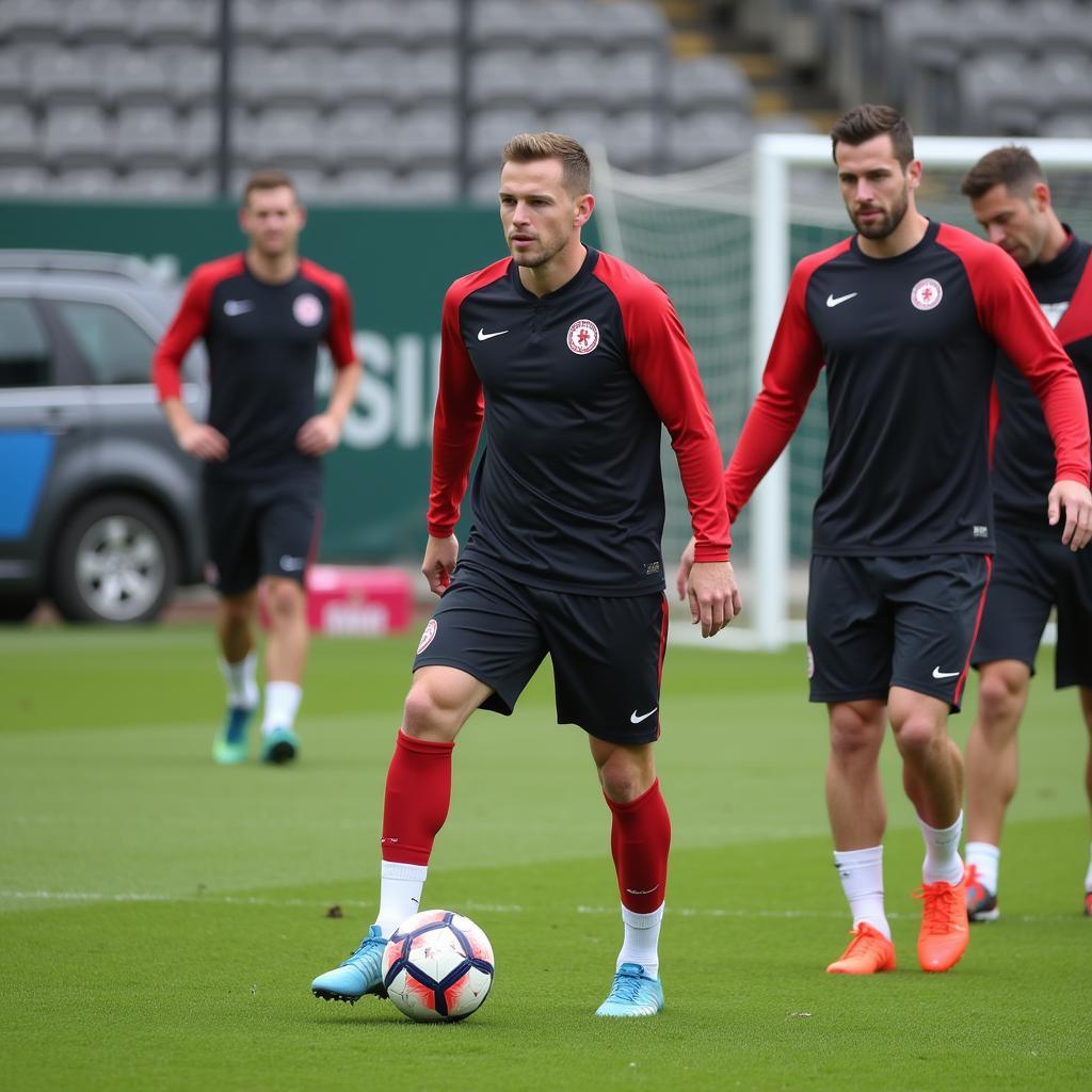 Adam Hložek im Training mit Bayer Leverkusen