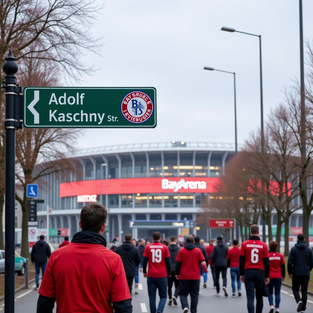 Bayer Leverkusen Fußball an der Adolf-Kaschny-Straße