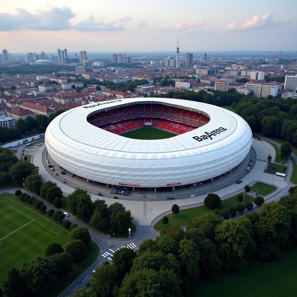 Die BayArena in Leverkusen