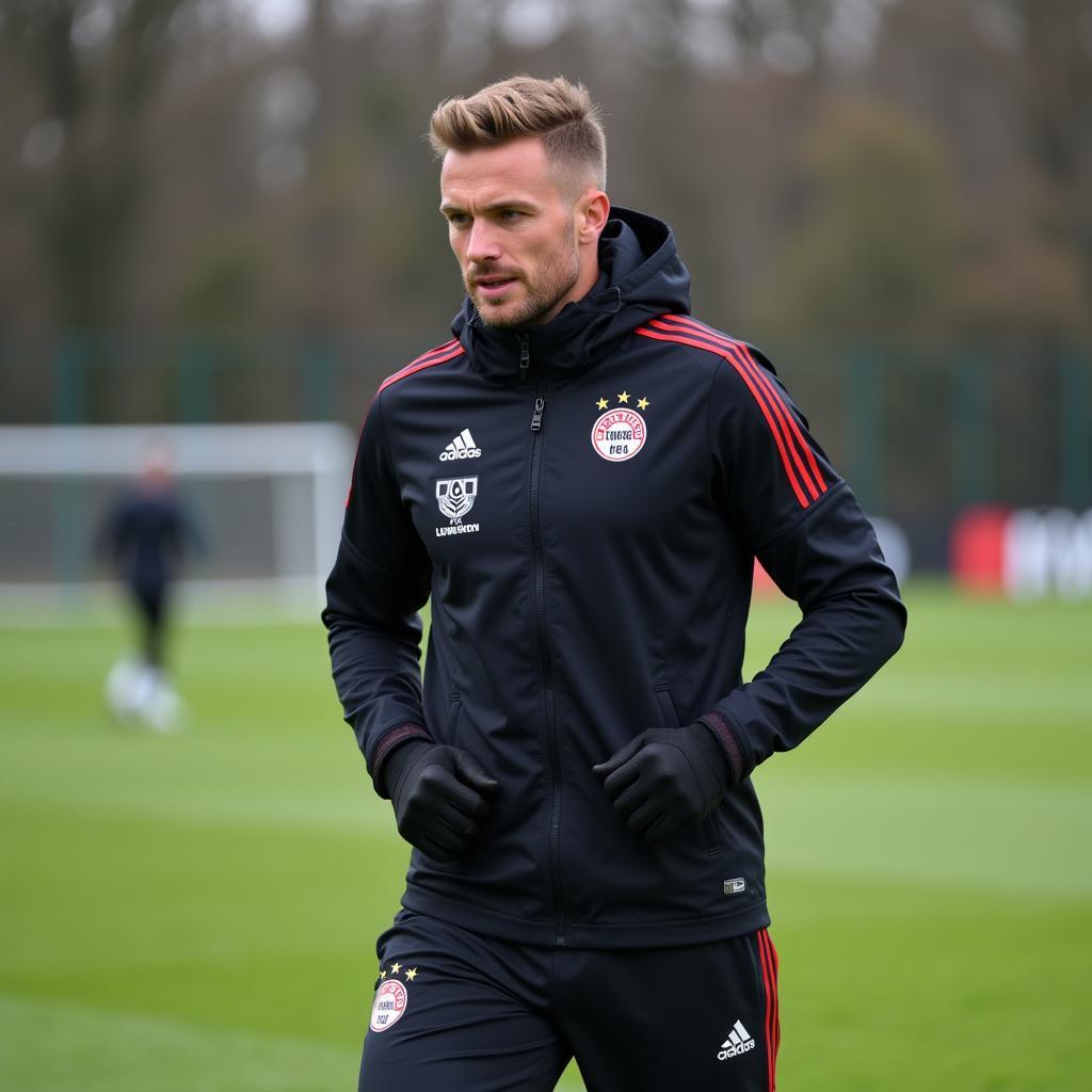 Adrian Wolf beim Training in Leverkusen