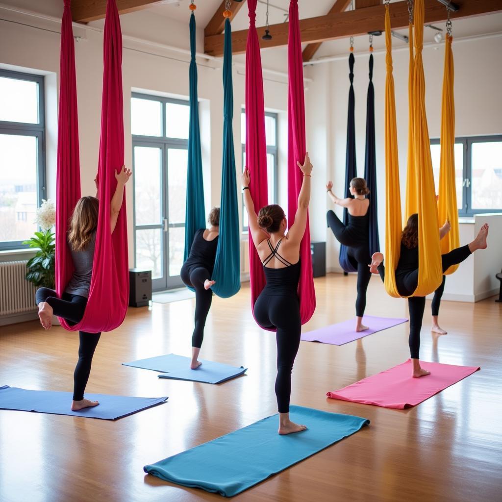 Aerial Yoga in Leverkusen: Schwebe schwerelos