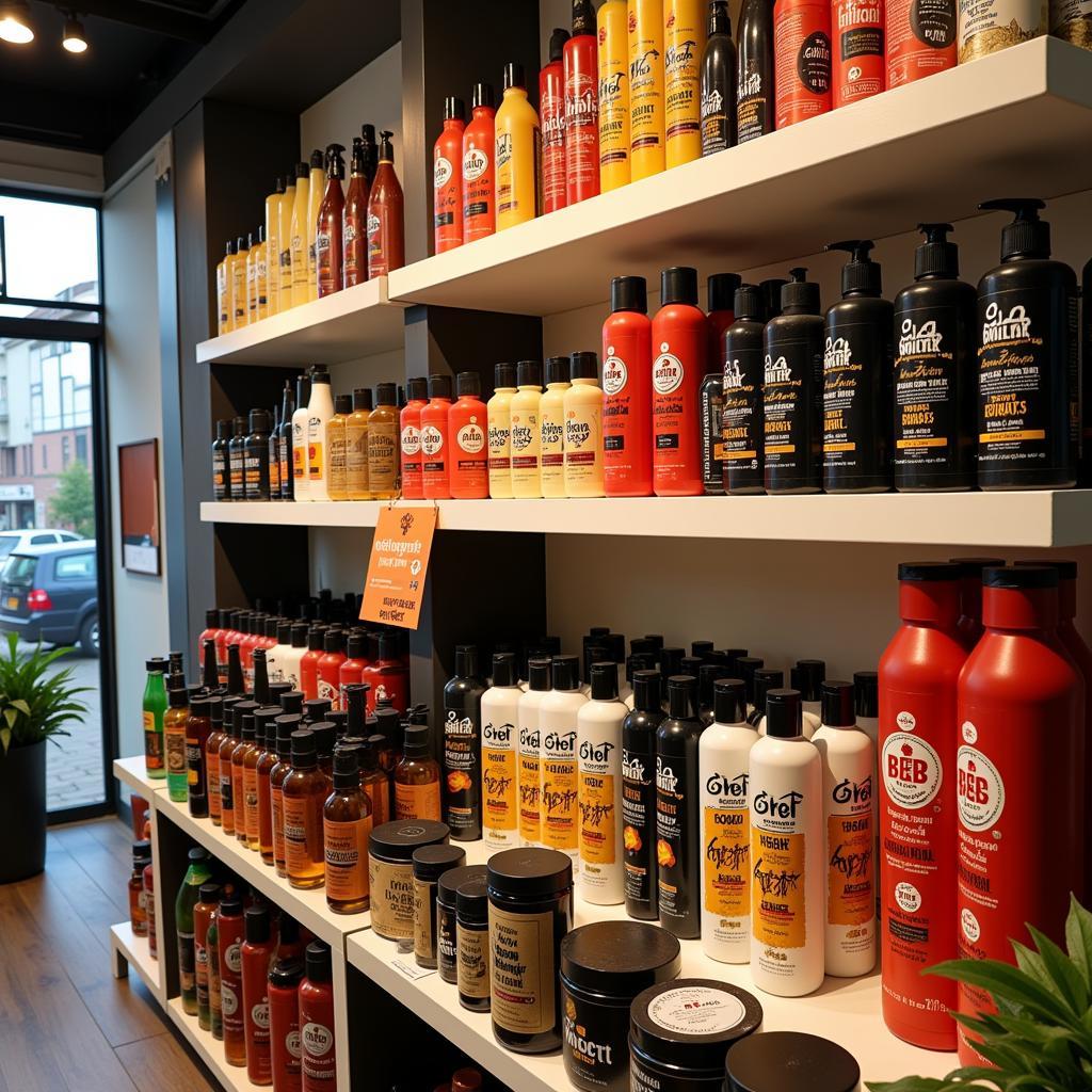 Afro Haarprodukte in einem Shop in Leverkusen Wiesdorf