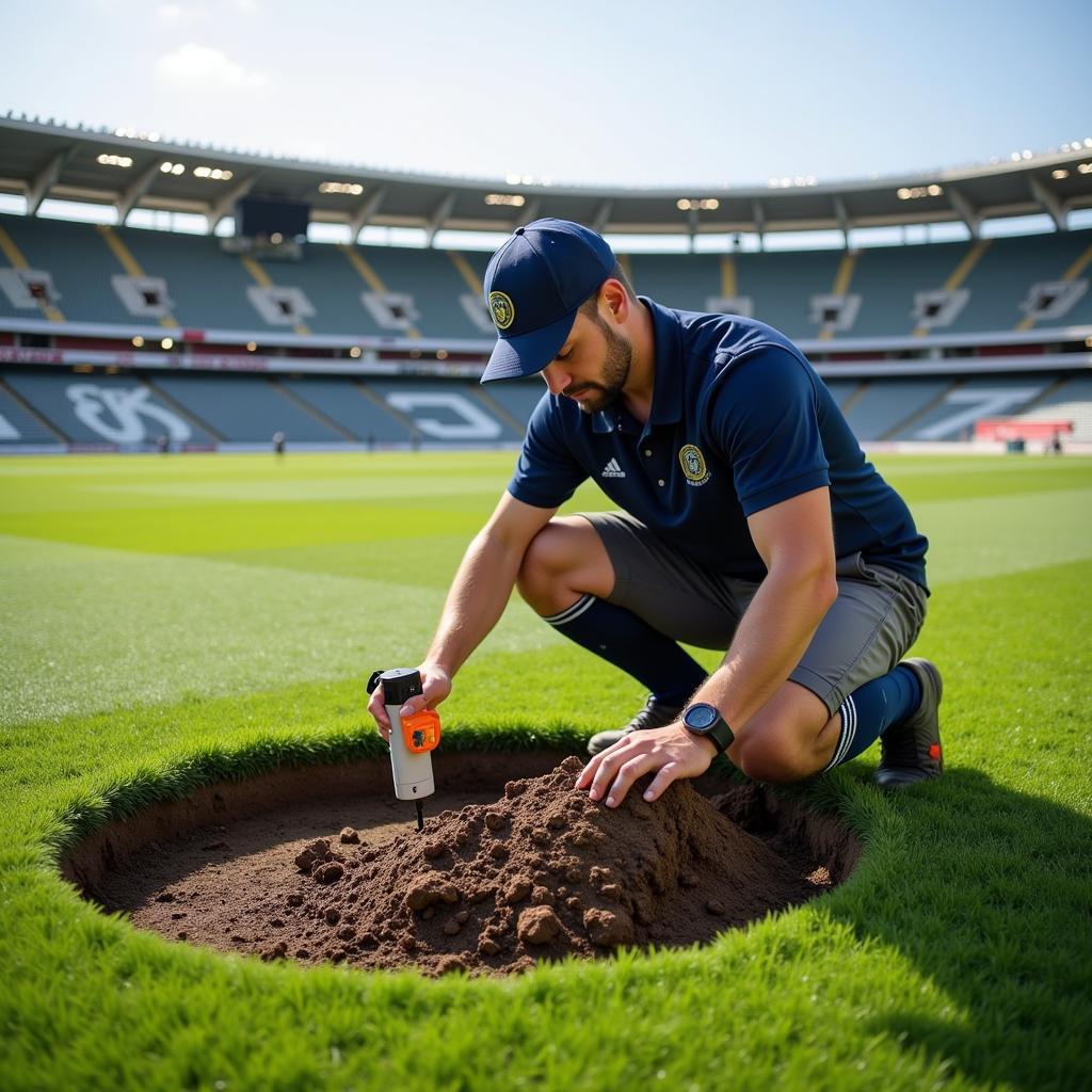 Bodenanalyse durch Greenkeeper in Leverkusen