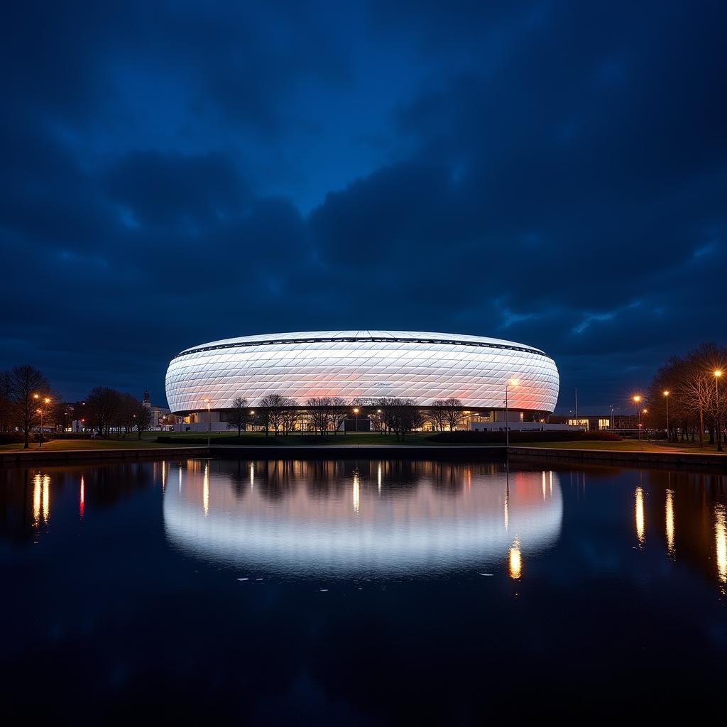 Akazienweg 22 Leverkusen: Nachtansicht der BayArena