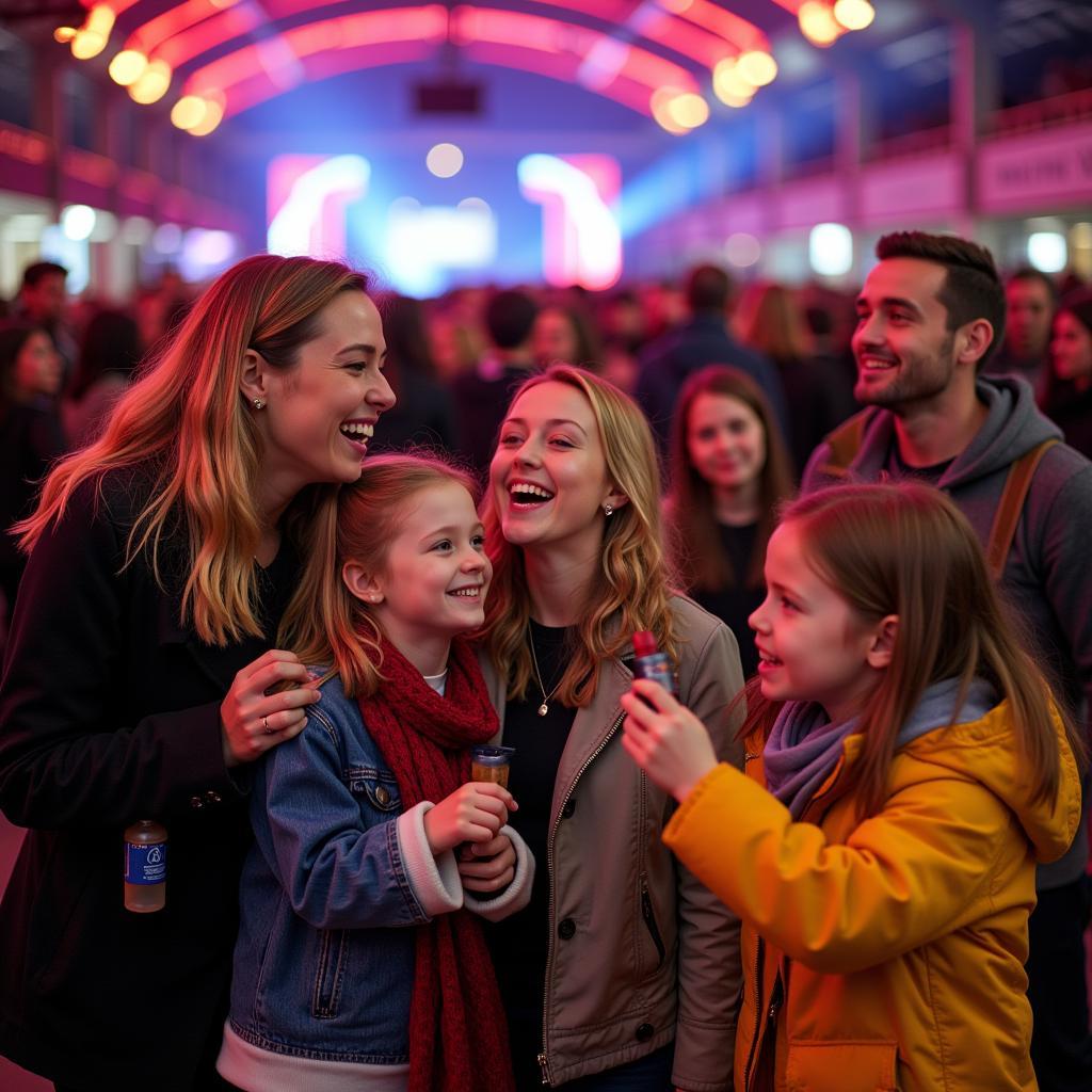 Familien feiern Karneval in der Alaaf Arena Leverkusen.