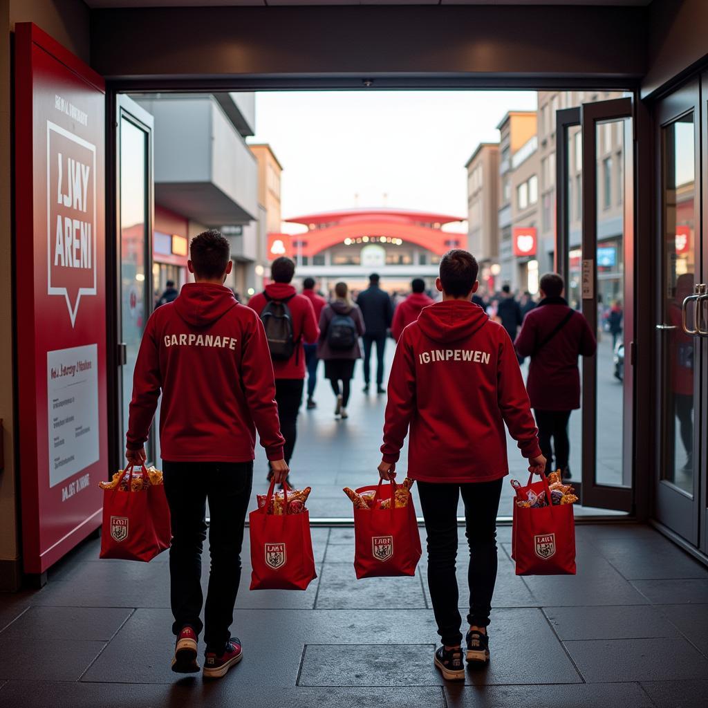 Aldi Leverkusen und Spieltag-Einkauf