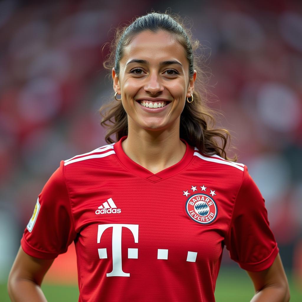 Aldona Bajrami auf Facebook: Ein Blick auf ihr Profilbild im Leverkusen-Trikot.