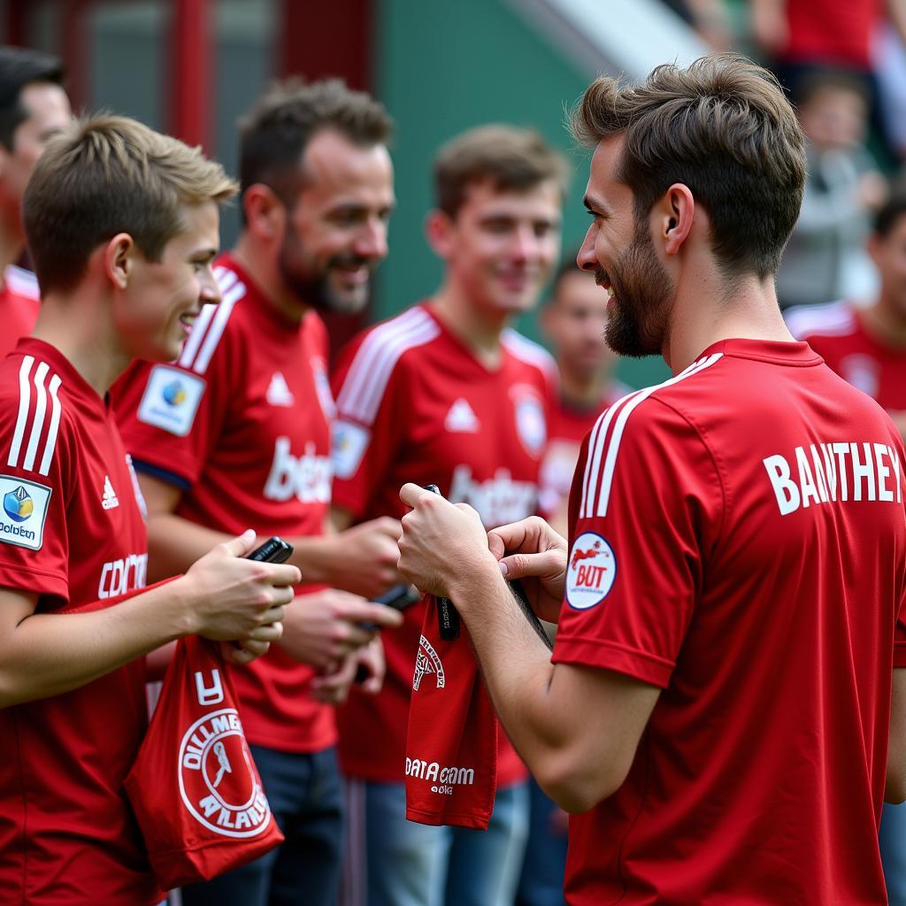 Alexander Manthey trifft Fans von Bayer Leverkusen