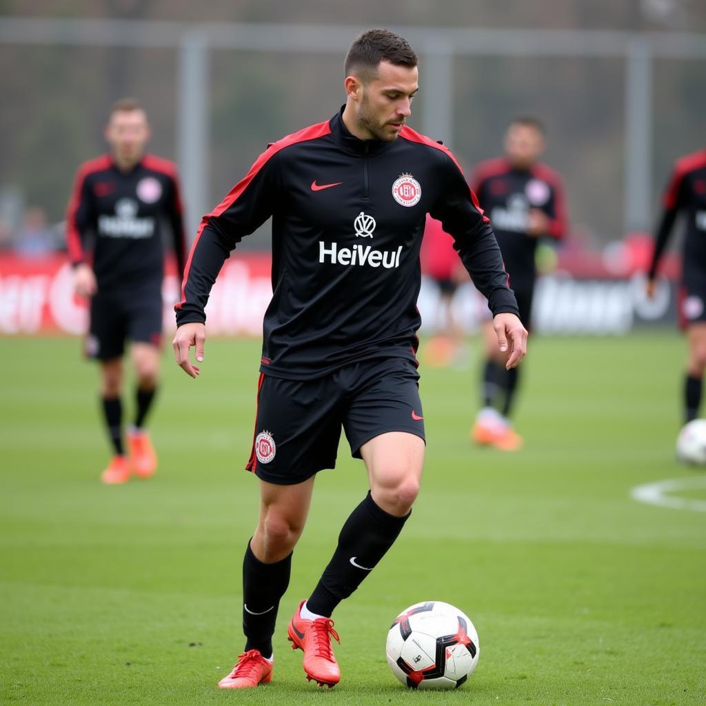 Alexander Manthey im Training bei Bayer Leverkusen