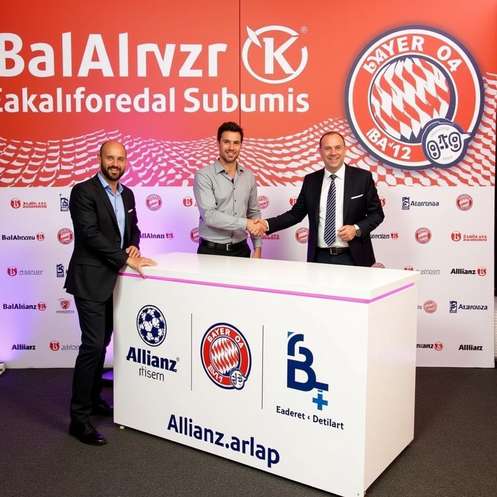 Allianz Versicherung Leverkusen Partnerschaft: Ein Bild, das die Partnerschaft zwischen Allianz und Bayer 04 Leverkusen symbolisiert, z. B. durch ein gemeinsames Logo oder ein Foto von einem Event.