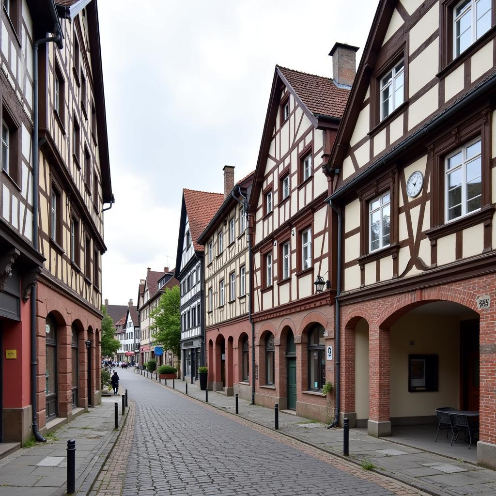 Historische Gebäude an der alten Landstraße in Leverkusen