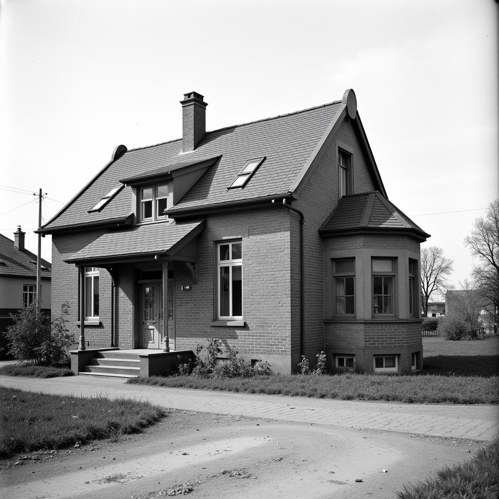 Historische Aufnahme der Alten Post Station Leverkusen Schlebusch