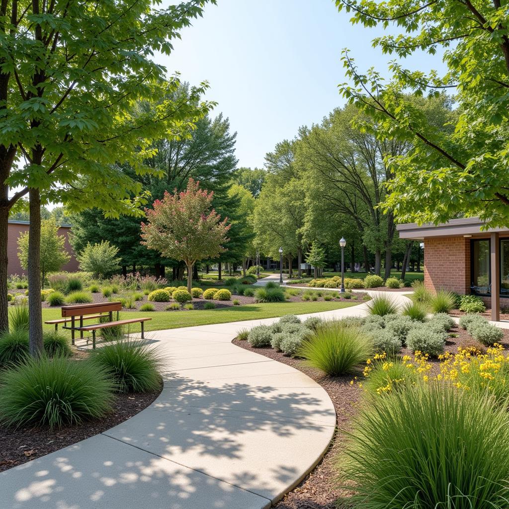 Der Garten des Altenheims St. Albertus Parken in Leverkusen