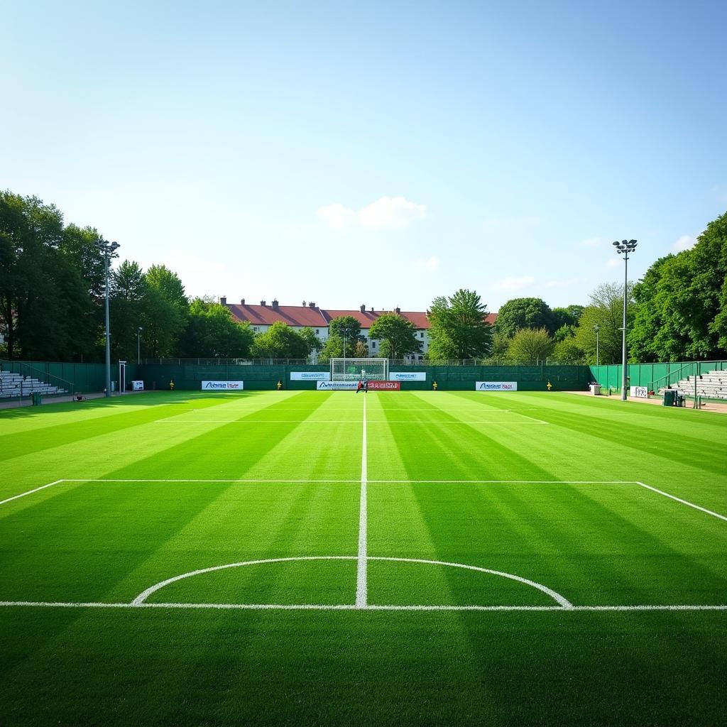 Am Sportplatz 16 Leverkusen: Ein Blick auf das Fußballfeld