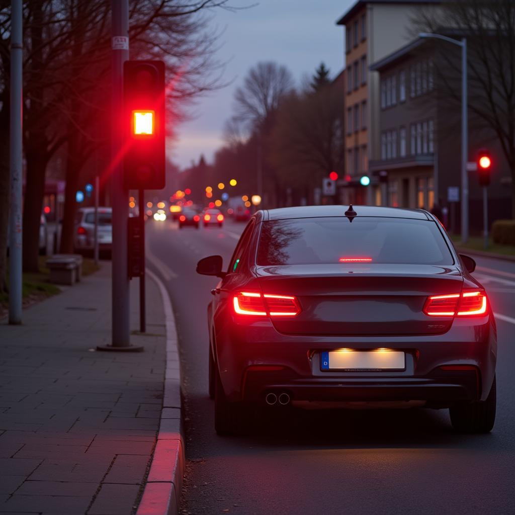 Ampelblitzer erfasst Rotlichtverstoß in Leverkusen