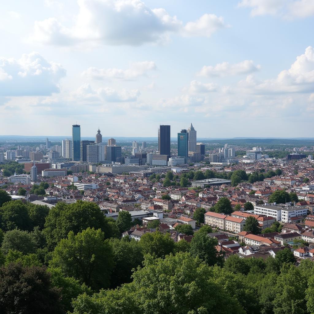 Panoramablick auf Leverkusen Opladen von der An St. Remigius 28