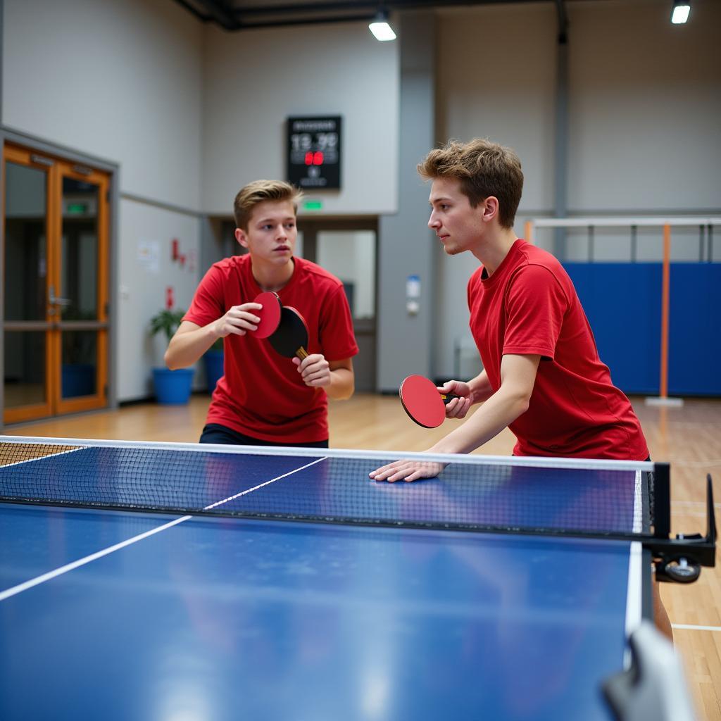 Tischtennis-Training in Leverkusen: Jugendliche üben