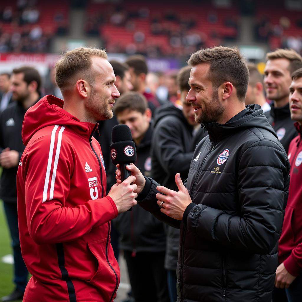 Andreas Eckert trifft sich mit Fans von Bayer 04 Leverkusen