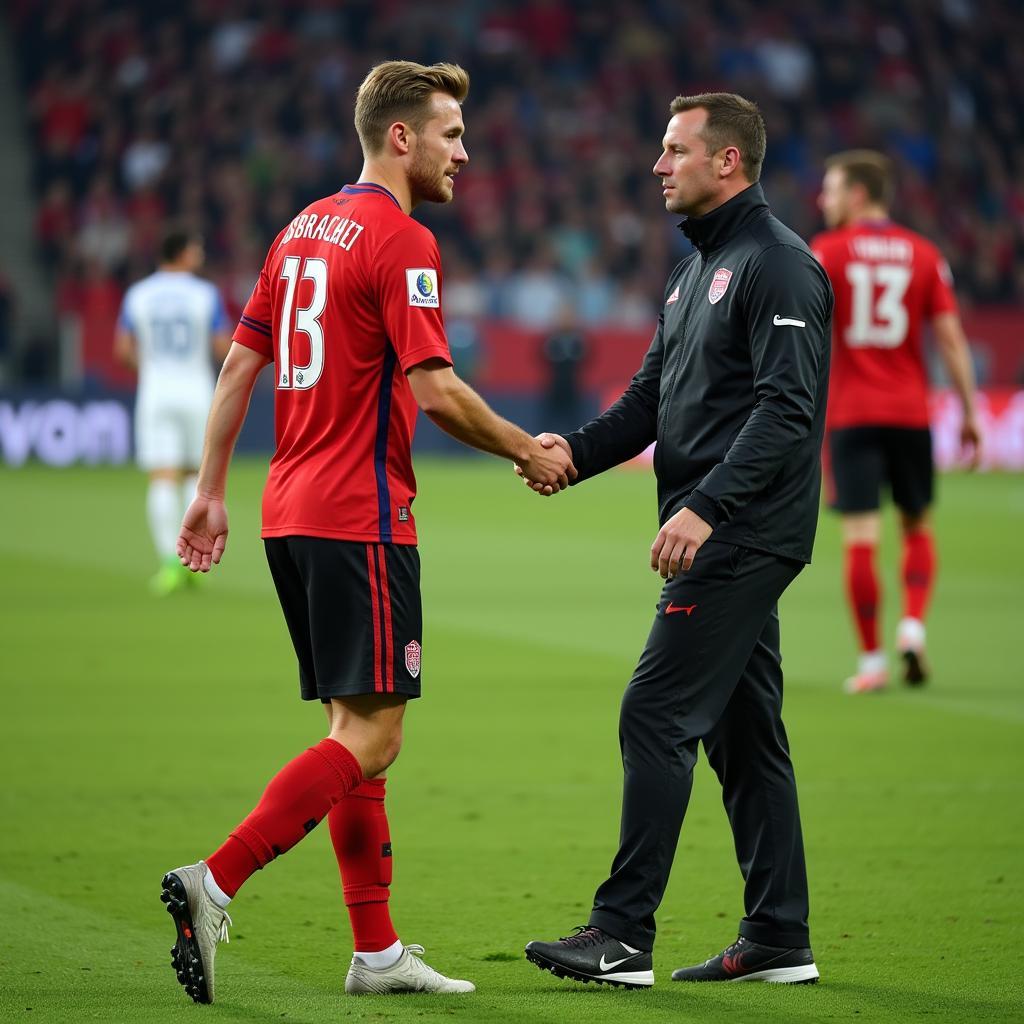 Andreas Gerbracht feiert sein Profidebüt für Bayer 04 Leverkusen.