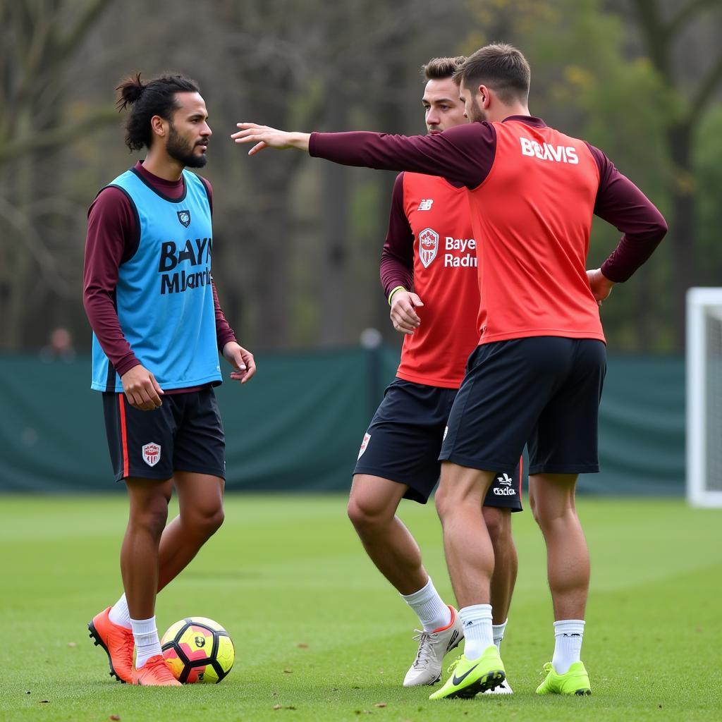 Andreas Nowok beim Training mit Bayer Leverkusen