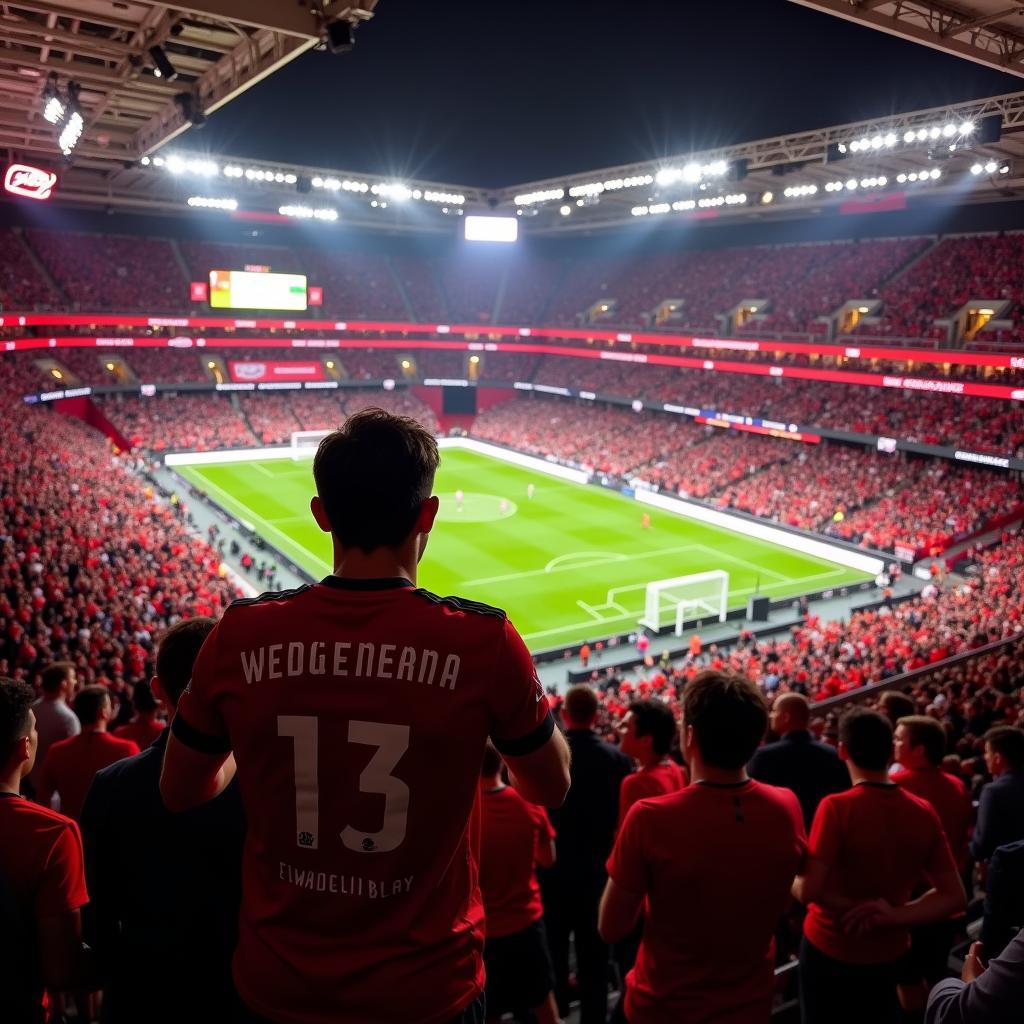 Andreas Wegener erlebt die elektrisierende Stadionatmosphäre bei einem Bayer 04 Leverkusen Spiel.