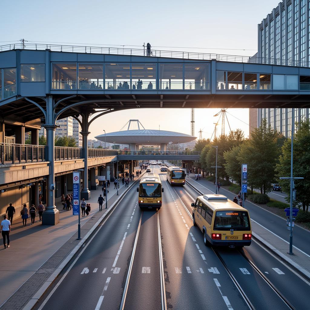 Anfahrt zur BayArena mit öffentlichen Verkehrsmitteln: Bahnhof Leverkusen-Mitte und Shuttlebusse