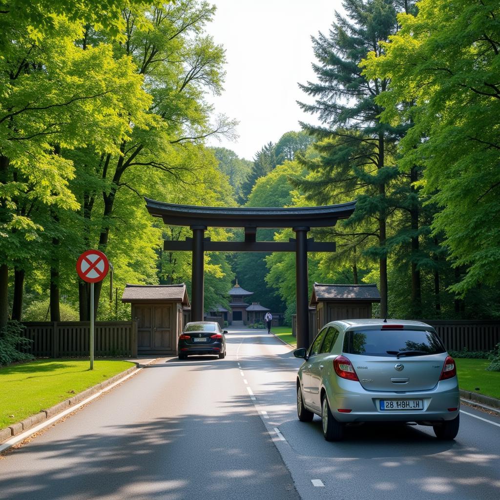 Anfahrt mit dem Auto zum Japanischen Garten Leverkusen