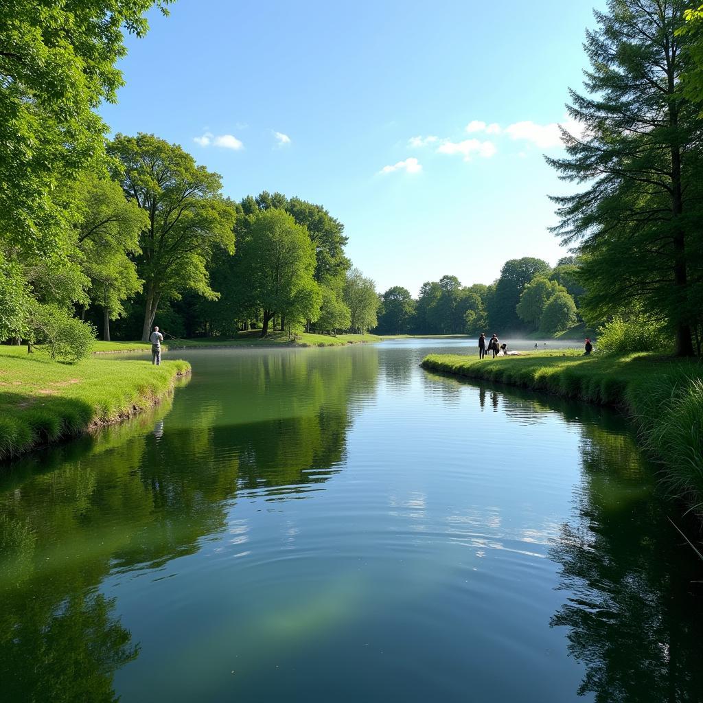 Idyllischer Angelteich in Leverkusen