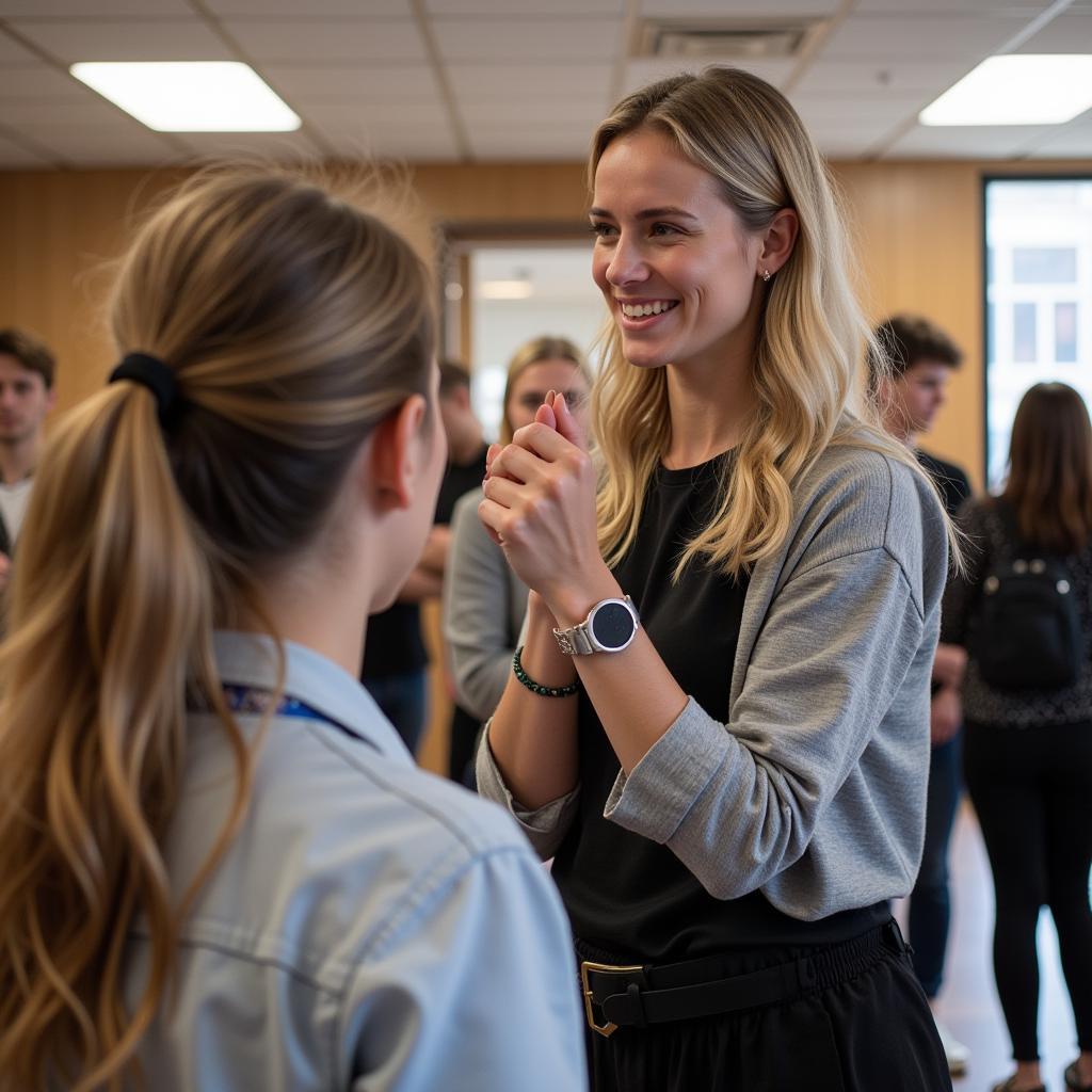 Anika Hoppe bei einem sozialen Engagement